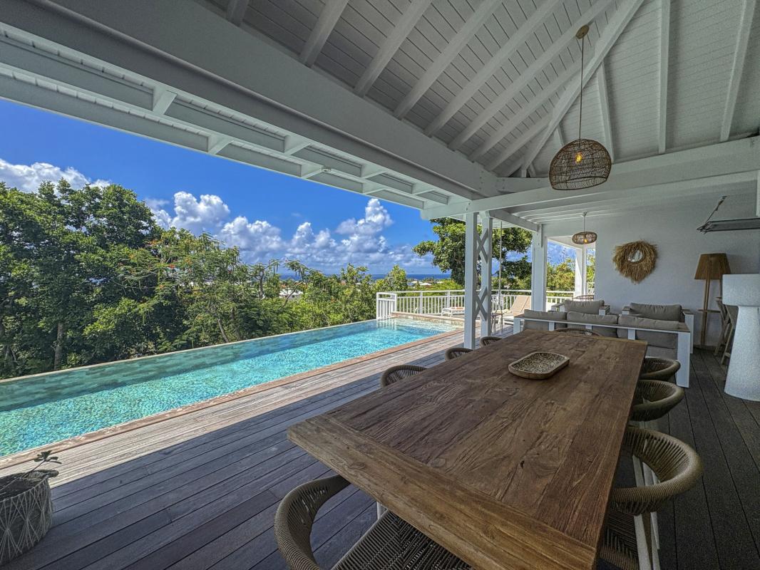 4.Location villa piscine Saint François Guadeloupe_Piscine vue mer